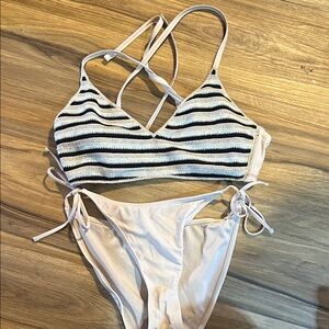 Wild Fable Monochrome Striped Bikini
